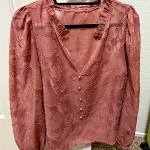 Elegant Lace Blouse in Dusty Pink
